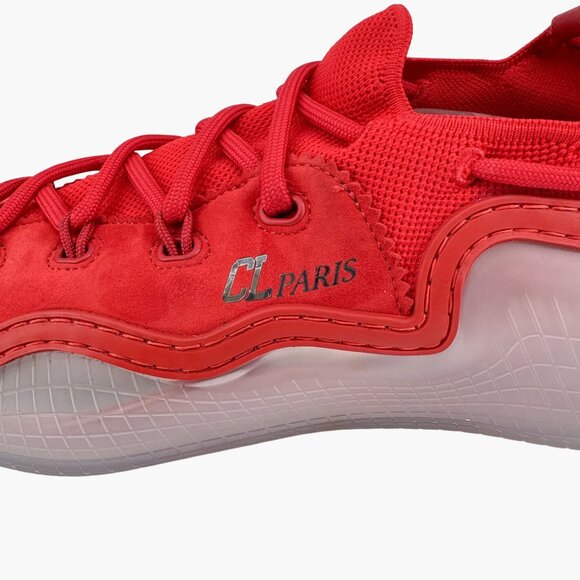 Louboutin Arpoador Drawstring Sock Sneaker Red Suede Size 40 US 10 Women Low Top - Picture 8 of 15